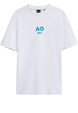 Jersey HUGO BOSS GREEN T-Shirt AO mit Logo-Print Weiß (100)
