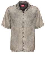Hemden DIESEL Kurzarmhemd aus gewaschenem Denim Grau (02)