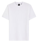 Jersey HUGO BOSS BLACK T-Shirt H-Thompson mit vertikalen Streifen Weiß (100)