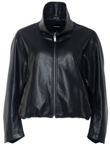 Produktbild 1 von ELIAS RUMELIS Lederjacke mit Fledermausärmeln in Schwarz.