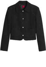 Produktbild 1 von HUGO Blazer Agesina aus Bouclé-Gewebe in Schwarz.