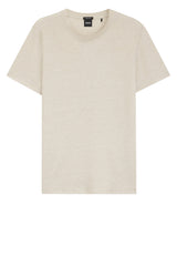 Jersey HUGO BOSS BLACK T-Shirt H-Thompson aus Baumwoll-Leinen-Mix Beige (286)