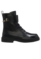 Produktbild 1 von HUGO BOSS BLACK Boots Eleri mit goldfarbenen Kettendetail in Schwarz.