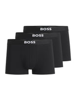 Bodywear HUGO BOSS BLACK Dreierpack Boxershorts aus Stretch-Baumwolle mit Logos am Bund Schwarz (001)