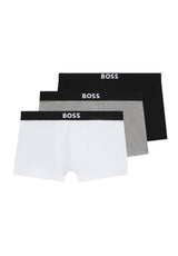 Bodywear HUGO BOSS BLACK Dreierpack Boxershorts aus Stretch-Baumwolle mit Logos am Bund Braun (999)