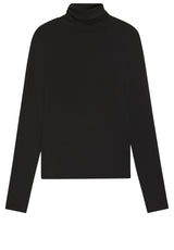 Jersey HUGO BOSS ORANGE Langarmshirt Eliana mit Rollkragen Schwarz (001)