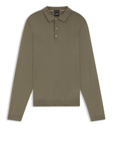 Pullover & Strickjacken HUGO BOSS BLACK Strick-Poloshirt Lancione aus Schurwolle Braun (245)