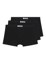 Bodywear HUGO BOSS BLACK Dreierpack Boxershorts aus Stretch-Baumwolle mit Logos am Bund Schwarz (002)