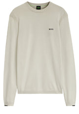 Produktbild 1 von HUGO BOSS GREEN Pullover KN Ever mit Streifen-Details in Cremefarben.