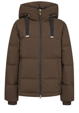 Produktbild 1 von MOS MOSH Daunenjacke mit oversized Kapuze in Braun.