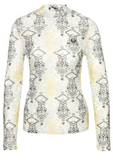 Jersey FRED PERRY Langarmshirt Abstract Print Off-White (560)