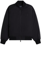 Produktbild 1 von FRED PERRY Bomberjacke mit Label-Patch aus Leder in Schwarz.
