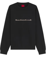 Sweat HUGO Sweatshirt Datrisweat mit Logo-Schriftzug Schwarz (001)
