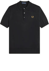 Produktbild 1 von FRED PERRY Strick-Poloshirt aus Baumwolle in Schwarz.
