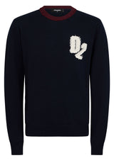 Produktbild 1 von DSQUARED2 Strickpullover aus Schurwolle in Blau.