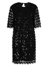 Kleider ANA ALCAZAR Flapperkleid mit Paillettenfransen Schwarz (001)
