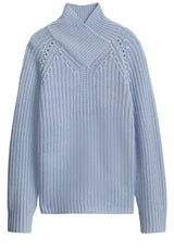 Produktbild 1 von HUGO BOSS BLACK Strickpullover Feryssal mit Lochstrick-Details in Blau.
