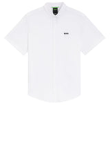 Hemden HUGO BOSS GREEN Kurzarmhemd Motion aus knitterfreiem Baumwoll-Jersey Weiß (100)