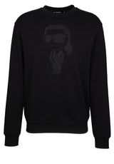 Sweat LAGERFELD Sweatshirt mit tonaler Stickerei Schwarz (990)