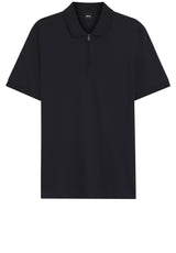 Jersey HUGO BOSS BLACK Poloshirt H-Paras mit Reißverschlussleiste Blau (404)