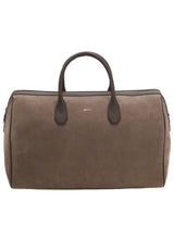 Taschen HUGO BOSS BLACK Reisetasche Holdall aus recyceltem Wildleder Braun (248) ONESIZE