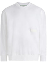 Sweat HUGO BOSS GREEN Sweatshirt Crewneck mit Logo-Patch Weiß (100)