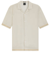Hemden HUGO BOSS BLACK Kurzarmhemd C-Lars mit Mosaik-Print Beige (286)
