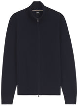 Produktbild 1 von HUGO BOSS BLACK Strickjacke Loretti mit diagonaler Struktur in Blau.