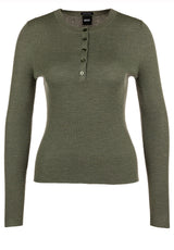 Pullover & Strickjacken HUGO BOSS BLACK Pullover Feliconia aus Merinowolle Oliv (308)