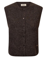 Produktbild 1 von MOS MOSH Strickweste aus Woll-Alpaka-Mix in Braun.