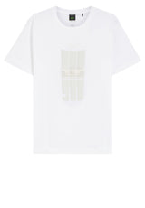 Jersey HUGO BOSS GREEN T-Shirt mit reflektierendem Grafik-Print Weiß (100)