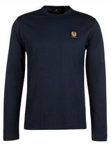 Jersey BELSTAFF ENGLAND Langarmshirt mit Logo-Aufnäher Blau (DARK INK)