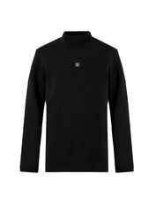 Jersey HUGO Langarmshirt Derytur mit Stehkragen Schwarz (001)