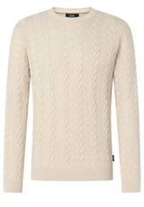 Produktbild 1 von JOOP Pullover Levignor mit Zopfmuster in Off-White.