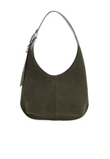 Produktbild 1 von HUGO BOSS BLACK Tasche Hobo Clarice aus Verloursleder in Oliv.