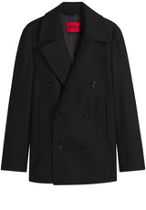 Produktbild 1 von HUGO Wollmantel Miloro mit Oversize-Revers in Schwarz.