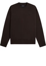 Sweat FRED PERRY Sweatshirt mit Lorbeerkranz-Stickerei Braun (33C)