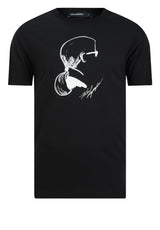 Jersey LAGERFELD T-Shirt mit Lagerfeld-Print Schwarz (990)