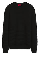 Pullover & Strickjacken HUGO Strickpullover Sylas mit Webstruktur Schwarz (001)