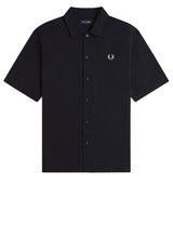 Hemden FRED PERRY Kurzarm-Hemd Basket Weave Shirt Schwarz (102)