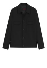 Sakkos HUGO Slim-Fit Twill-Jacke aus Woll-Mix Juliano243F1 Schwarz (001)
