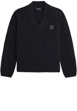 Pullover & Strickjacken FRED PERRY Strickpullover mit Zopfmuster Schwarz (102)