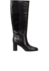 Schuhe HUGO BOSS BLACK Stiefel Ninah mit goldfarbenen Kettendetail Schwarz (001)