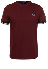 Jersey FRED PERRY T-Shirt mit Doppelstreifen an den Ärmelabschlüssen Rot (597)