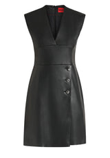 Produktbild 1 von HUGO Kleid Katiri aus Kunstleder in Schwarz.