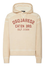 Sweat DSQUARED2 Hoodie aus gebürstetem Baumwoll-Fleece Beige (104)