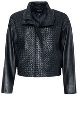 Jacken & Mäntel ELIAS RUMELIS Lederjacke mit Flechtmuster Schwarz (81)