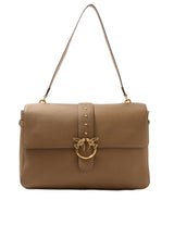 Taschen Pinko Große Schultertasche aus New-Biker-Leder Braun (MARRONE MARASCA-ANTIQUE) ONESIZE