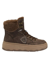 Produktbild 1 von BLAUER USA Boot mit Kunstfellfutter und Strass-Logo in Braun.