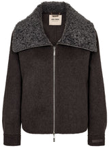 Produktbild 1 von MOS MOSH Jacke aus Wolle mit Teddykragen in Braun.